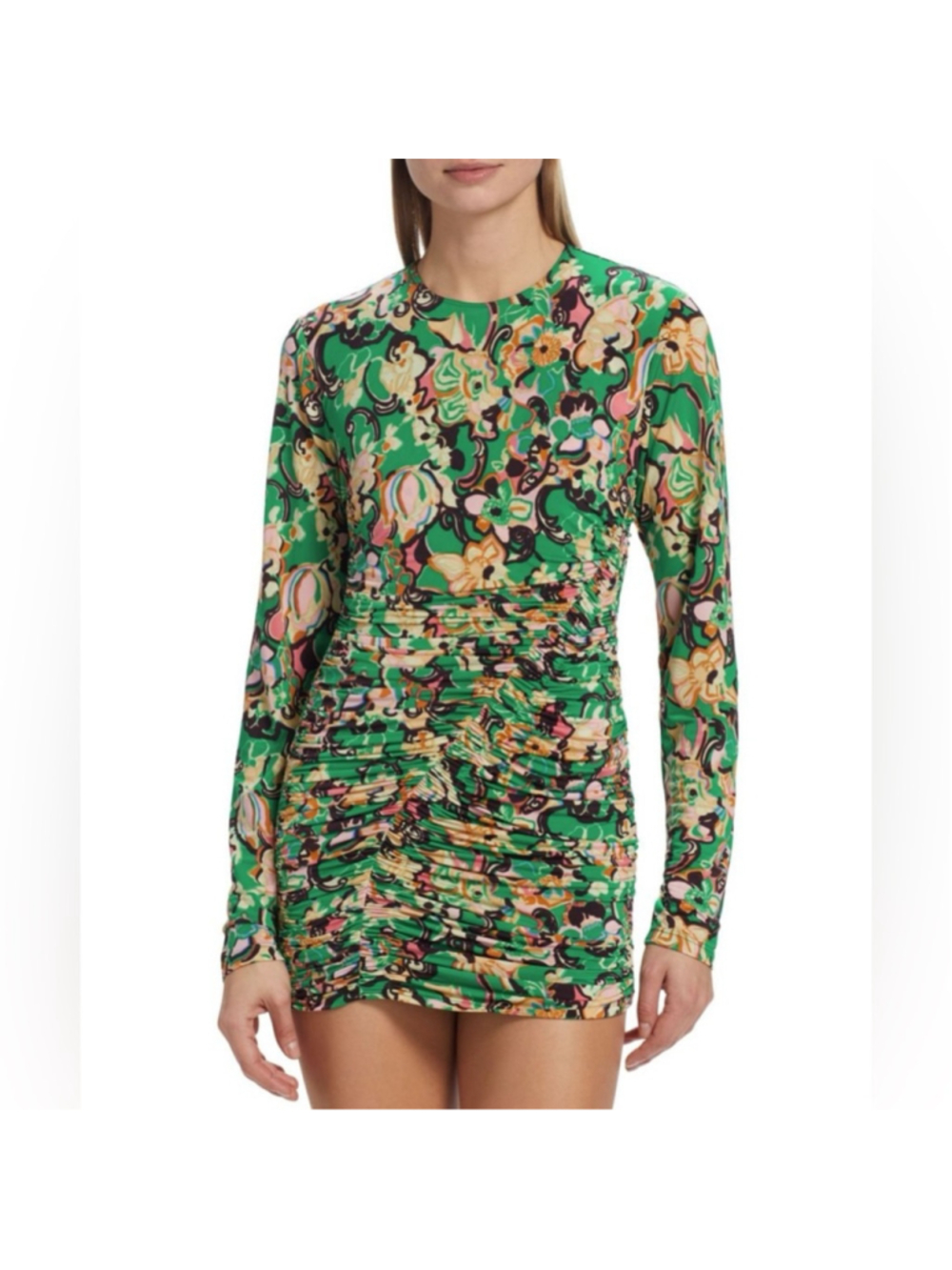 A.L.C. Kiki Ruched Floral Mini Dress
